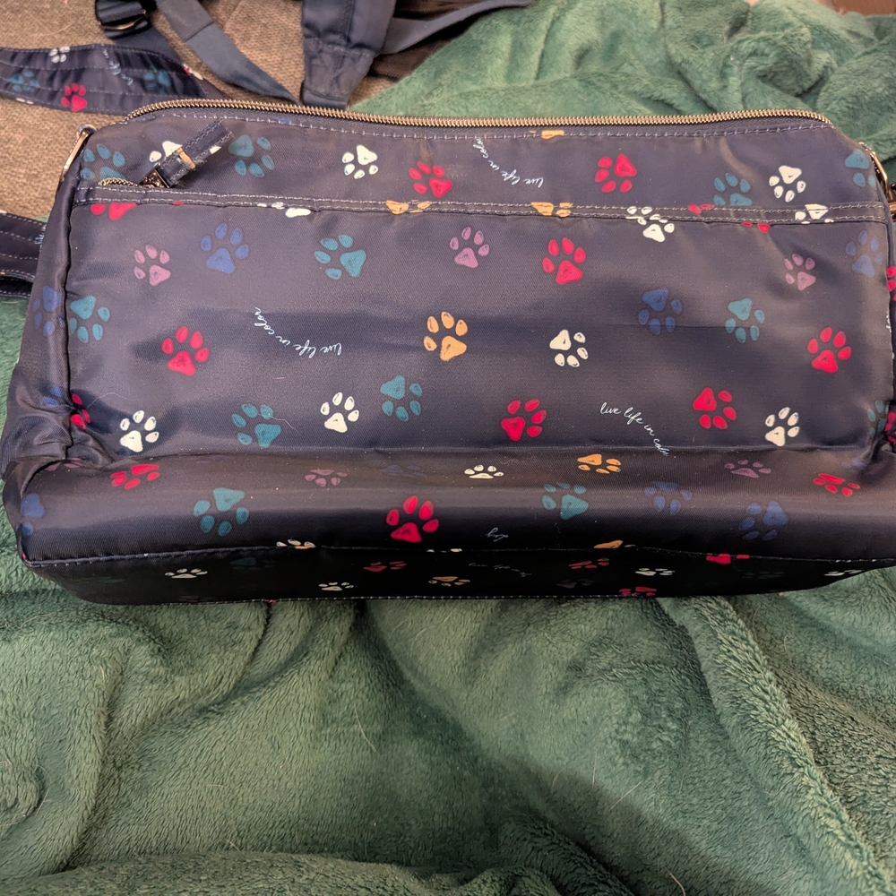 Stylish Navy Paw Print Women's Bag - Picture 2 of 2